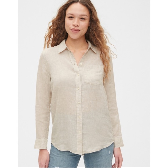 GAP Tops - GAP Linen Boyfriend Shirt